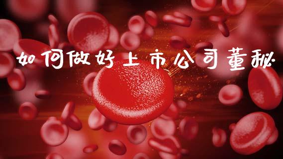 如何做好上市公司董秘_https://www.ltsssb.com_基金频道_第1张