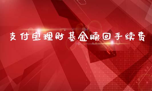 支付宝理财基金赎回手续费_https://www.ltsssb.com_基金频道_第1张