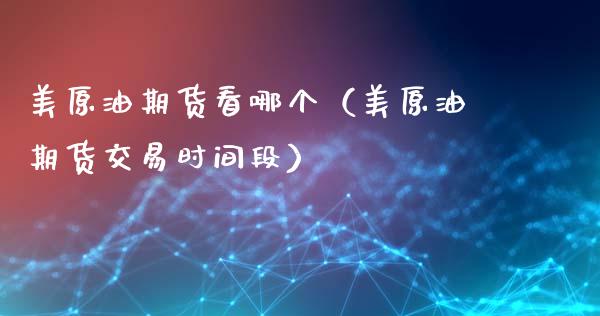 美原油期货看哪个（美原油期货交易时间段）_https://www.ltsssb.com_期货密码_第1张