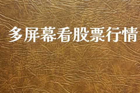 多屏幕看股票行情_https://www.ltsssb.com_股市分析_第1张