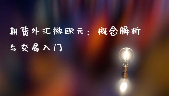 期货外汇微欧元：概念解析与交易入门_https://www.ltsssb.com_基金频道_第1张