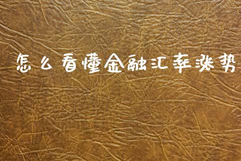 怎么看懂金融汇率涨势_https://www.ltsssb.com_基金频道_第1张