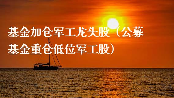 基金加仓军工龙头股（公募基金重仓低位军工股）_https://www.ltsssb.com_基金频道_第1张
