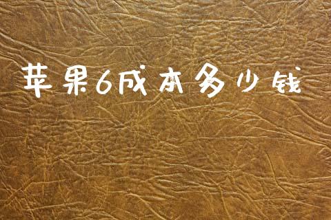 苹果6成本多少钱_https://www.ltsssb.com_股票理论_第1张