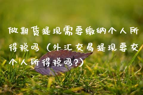 做期货提现需要缴纳个人所得税吗（外汇交易提现要交个人所得税吗?）_https://www.ltsssb.com_股票理论_第1张