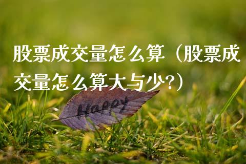 股票成交量怎么算（股票成交量怎么算大与少?）_https://www.ltsssb.com_股票理论_第1张