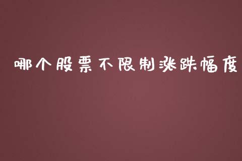 哪个股票不限制涨跌幅度_https://www.ltsssb.com_基金频道_第1张