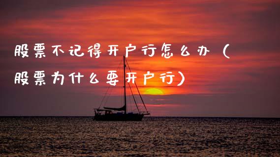 股票不记得开户行怎么办（股票为什么要开户行）_https://www.ltsssb.com_股市分析_第1张
