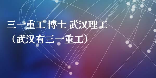 三一重工 博士 武汉理工（武汉有三一重工）_https://www.ltsssb.com_股票理论_第1张