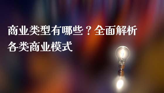 商业类型有哪些？全面解析各类商业模式_https://www.ltsssb.com_股票理论_第1张