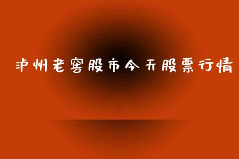 泸州老窖股市今天股票行情_https://www.ltsssb.com_股市分析_第1张