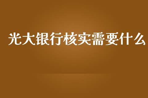 光大银行核实需要什么_https://www.ltsssb.com_期货密码_第1张
