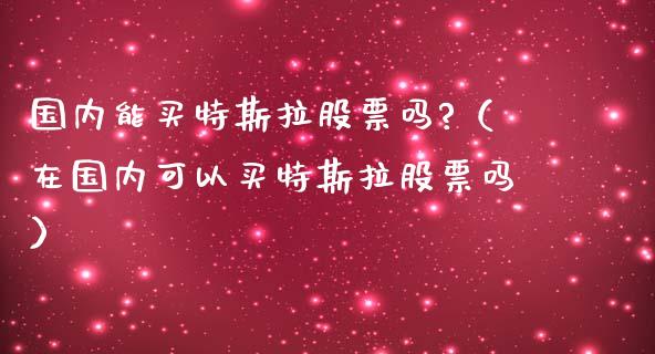国内能买特斯拉股票吗?（在国内可以买特斯拉股票吗）_https://www.ltsssb.com_股票理论_第1张